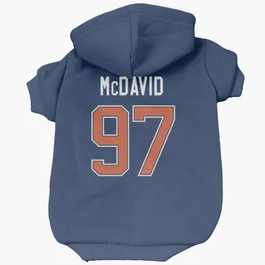 Blue Edmonton Oilers Connor McDavid   Dog & Cat Pet Hoodie