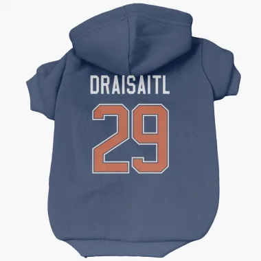 Blue Edmonton Oilers Leon Draisaitl   Dog & Cat Pet Hoodie