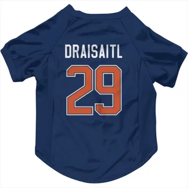 Blue Edmonton Oilers Leon Draisaitl   Dog & Cat Pet Jersey