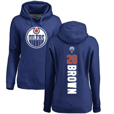 Brown Women's Connor Brown Edmonton Oilers Branded Royal Backer Pullover Hoodie