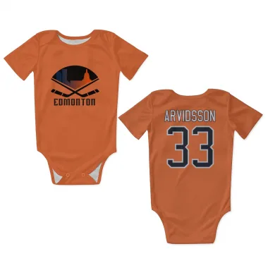 Orange Edmonton Oilers Viktor Arvidsson   Newborn & Infant Bodysuit