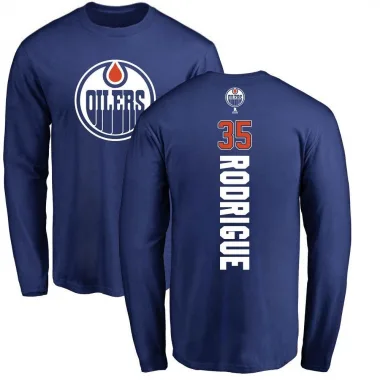 Royal Men's Olivier Rodrigue Edmonton Oilers Backer Long Sleeve T-Shirt -